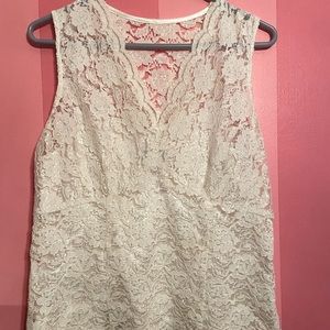 Lacy white tank top